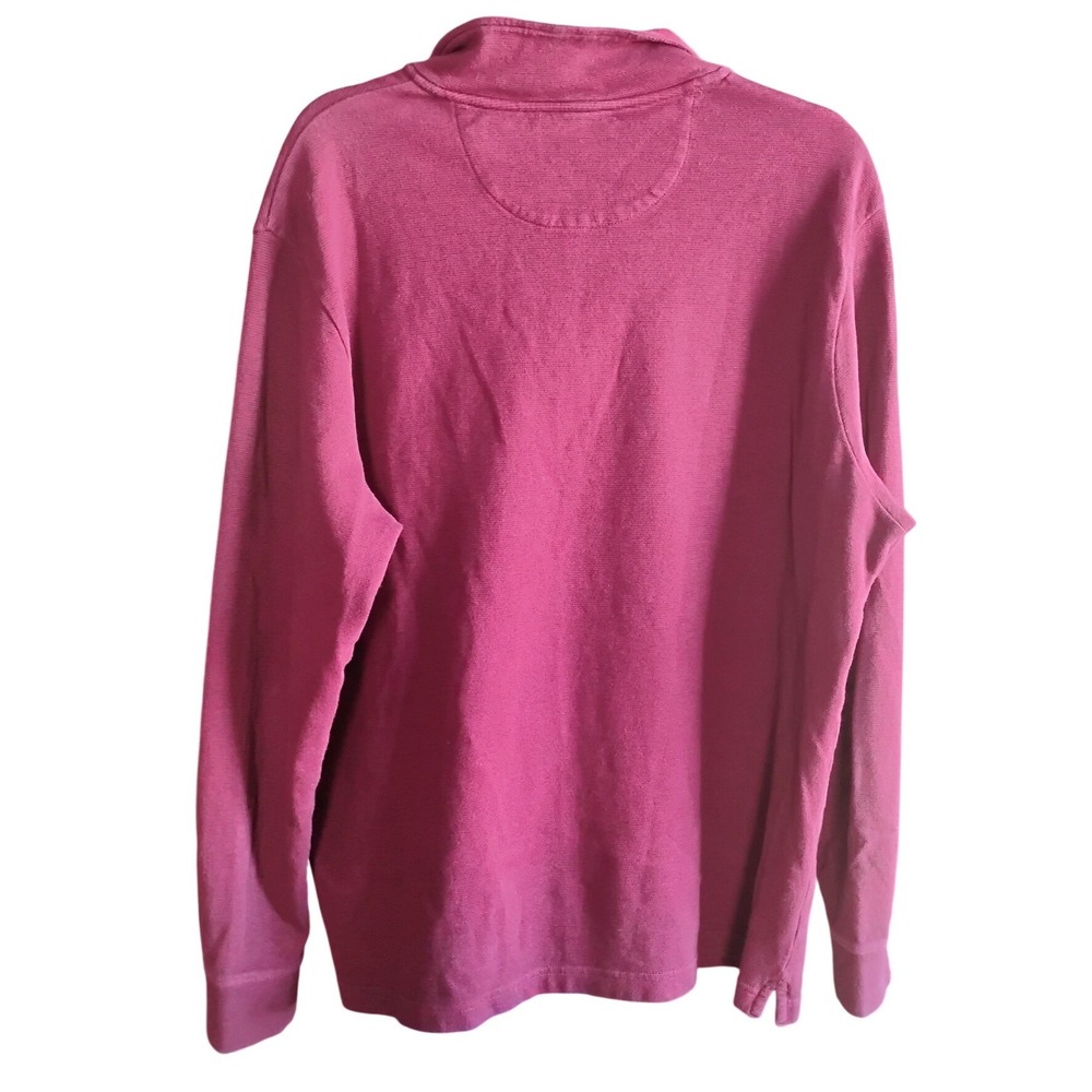 Chaps Men's Red Quarter Zip‎ Sweater XL Pullover Cotton Knit Classic Fit - Picture 3 of 11